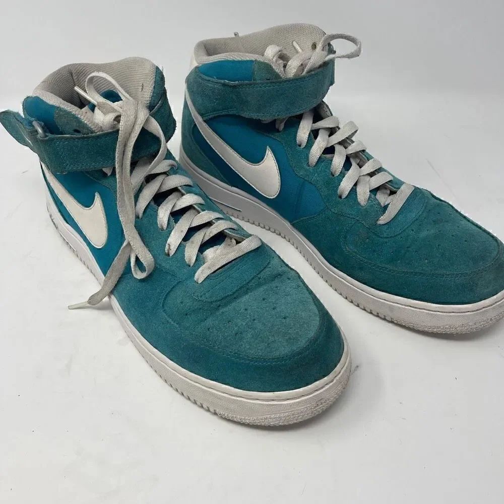 Nike Air Force Men's Mid 07 Lace-Up Tropical Teal High Top Sneakers Size 12